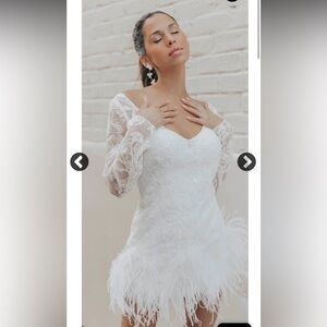 Elegant White Lace Long Sleeve Dress